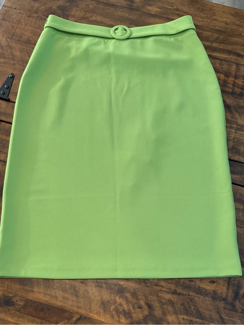 Cato High-Rise Lime Green Pencil Skirt with Belt Detail